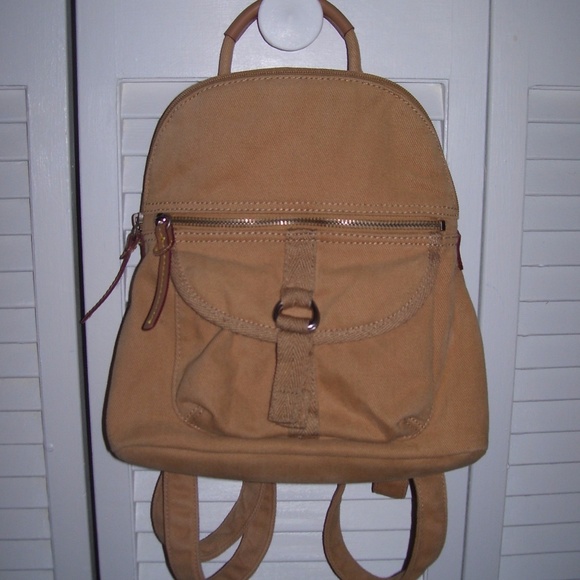small tan backpack